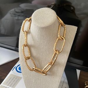 Zara textured gold link necklace